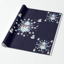 きらびやかなクリスマス雪だるま- ラッピングペーパー