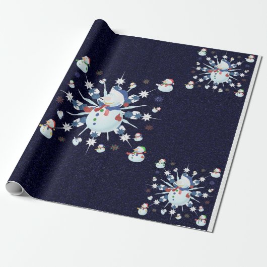 きらびやかなクリスマス雪だるま- ラッピングペーパー (アンロールド)