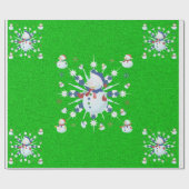 きらびやかなクリスマス雪だるま- ラッピングペーパー (フラット)