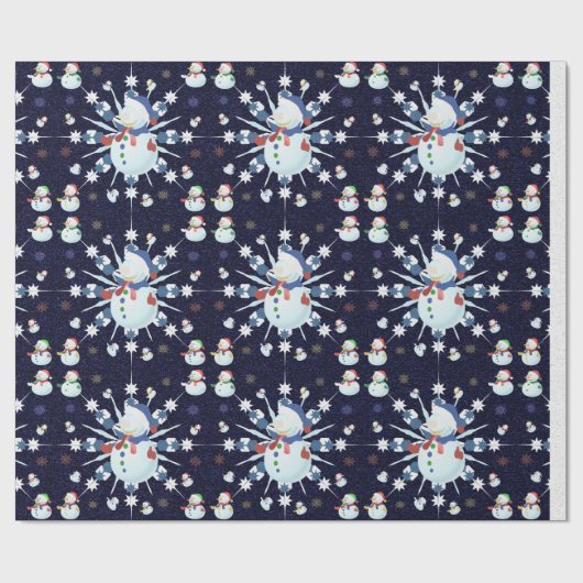 きらびやかなクリスマス雪だるま- ラッピングペーパー (フラット)