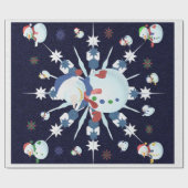 きらびやかなクリスマス雪だるま- ラッピングペーパー (フラット)