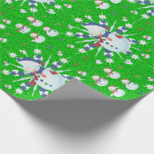 きらびやかなクリスマス雪だるま- ラッピングペーパー (角)