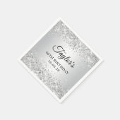 きらびやかなグラデーションシルバー40歳の誕生日 スタンダードカクテルナプキン (角)