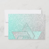 きらびやかなグラデーションRSVPアクア 出欠カード (裏面)