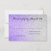 きらびやかなグラデーションRSVP紫 出欠カード (正面)