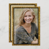 きらびやかなグラム写真卒業パーティー招待状 招待状 (正面/裏面)