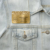 きらびやかなゴールドフォイルのロゴ会社 名札 (インサイチュ)