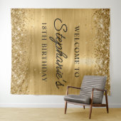 きらびやかなゴールドフォイル18誕生日スクリプトへようこそ タペストリー (インサイチュ(横))