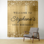 きらびやかなゴールドフォイル18誕生日スクリプトへようこそ タペストリー (インサイチュ)