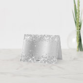 きらびやかなシルバーきらめくグラディエントありがとう カード (裏面)