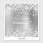 きらびやかなシルバーの花嫁の提案ギフトボックス シール (シート)