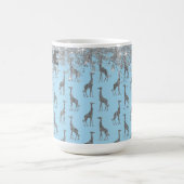 きらびやかなシルバーキリンパーソナライズされたオンブルー コーヒーマグカップ (中央)