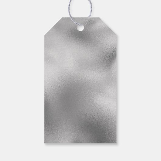 きらびやかなシルバーグラムスパークル ギフトタグ (裏面)