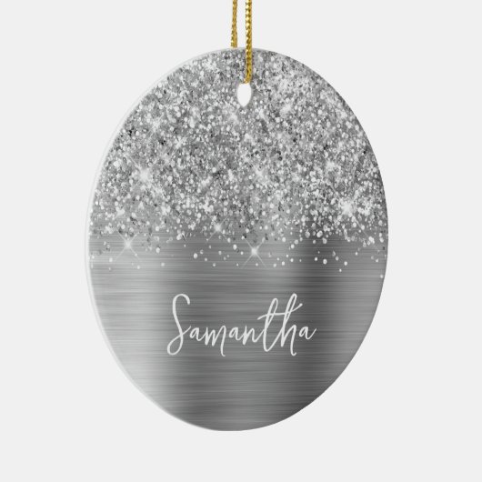 きらびやかなシルバーグーム名写真 セラミックオーナメント (右)