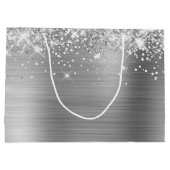 きらびやかなシルバーフォイルファンシーハッピーアニバーズ ラージペーパーバッグ (裏面)