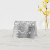 きらびやかなシルバーフォイルマゼルトフあなたのバルミツワー カード (黄色い花)