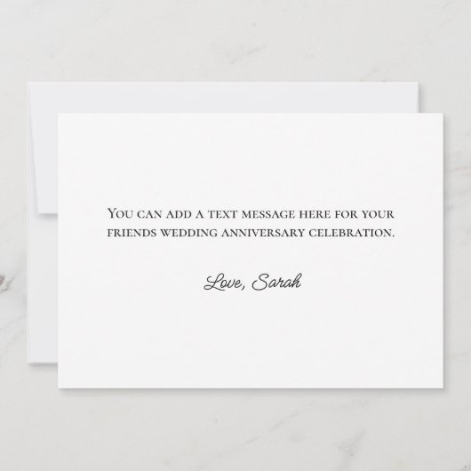 きらびやかなシルバーフォイルモダンハッピーアニバーズ カード (裏面)