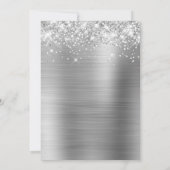 きらびやかなシルバーフォイル日付を保存 招待状 (裏面)