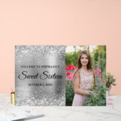 きらびやかなシルバーフォイルSweet sixteenへようこそ アクリルサイン (ウェディング)