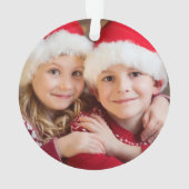 きらびやかなシルバーメリークリスマスファミリーフォト オーナメント (裏面)