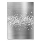 きらびやかなシルバー個人名の座席表 テーブルナンバー (裏面)