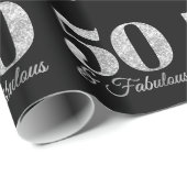 きらびやかなシルバー50とブラックで最高 ラッピングペーパー (ロールコーナー)