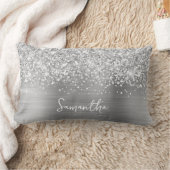 きらびやかなシルバーGlamスクリプト名 ランバークッション (ブランケット)