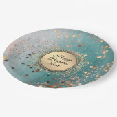 きらびやかなスターダストオンブルーティール(緑がかった色) ペーパープレート (アングル)