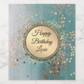 きらびやかなスターダストオンブルーティール(緑がかった色) ワインラベル (シングルラベル)