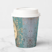 きらびやかなスターダストオンブルーティール(緑がかった色) 紙コップ (左)