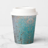 きらびやかなスターダストオンブルーティール（緑がかった色） 紙コップ (裏面)