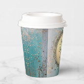 きらびやかなスターダストオンブルーティール（緑がかった色） 紙コップ (右)
