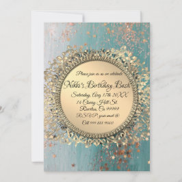 きらびやかなスターダストオンブルーパーソナライズされた誕生日 招待状
