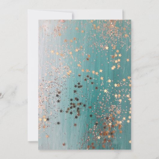 きらびやかなスターダストオンブルーパーソナライズされた誕生日 招待状 (裏面)