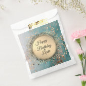 きらびやかなスターダストオンブルー誕生日パーソナライズ フェイバーバッグ (封をした状態)