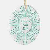 きらびやかなスターバストの休日の写真のオーナメント セラミックオーナメント (右)