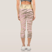 きらびやかなゼブラ印刷オンピンク赤面 カプリレギンス (裏面)