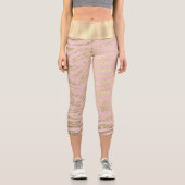 きらびやかなゼブラ印刷オンピンク赤面 カプリレギンス (正面)