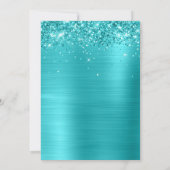 きらびやかなターコイズブルーメタリックスイート16 招待状 (裏面)