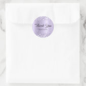 きらびやかなダスティラベンダーきらめくグラデーションありがとう ラウンドシール (バッグ)