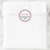 きらびやかなダークピンク&シルバー差出人住所 ラウンドシール (バッグ)