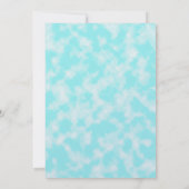 きらびやかなティール（緑がかった色）ブルーピーコックフェザーズスウィート16 招待状 (裏面)