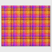 きらびやかなネオン格子縞 ラッピングペーパー (フラット)