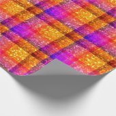 きらびやかなネオン格子縞 ラッピングペーパー (角)