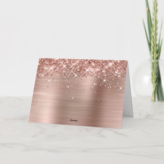 きらびやかなバラエレガント金ゴールド60誕生日 サンキューカード (裏面)