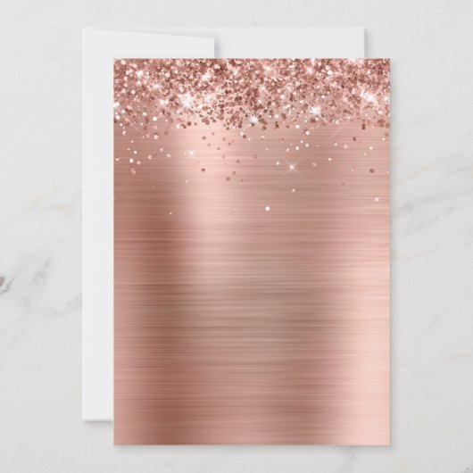 きらびやかなバラゴールドはっきりしたフォイル21歳の誕生日 招待状 (裏面)