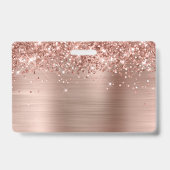 きらびやかなバラゴールドフォイルのロゴと写真 バッジ (Back)