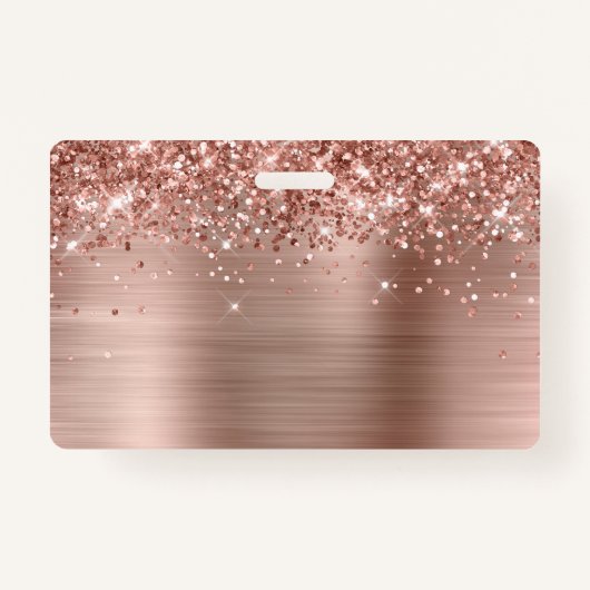 きらびやかなバラゴールドフォイルのロゴと写真 バッジ (裏面)