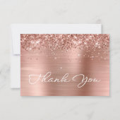 きらびやかなバラゴールドフォイルスタイルスクリプト誕生日 サンキューカード (正面)