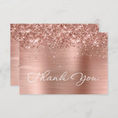 きらびやかなバラゴールドフォイルスタイルスクリプト誕生日 サンキューカード (正面/裏面)